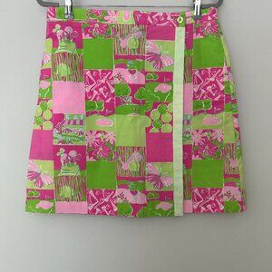 Vintage Lilly Pulitzer Golf Print Wrap Skirt
